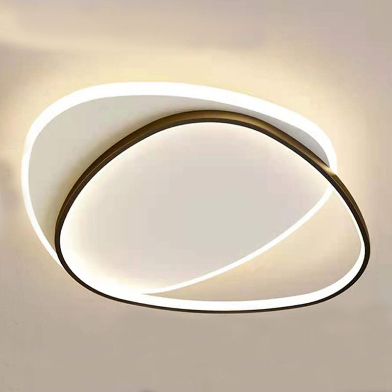 Lampada da soffitto geometrica a 2 luci con montaggio a incasso. Lampada da incasso a LED in stile moderno in metallo