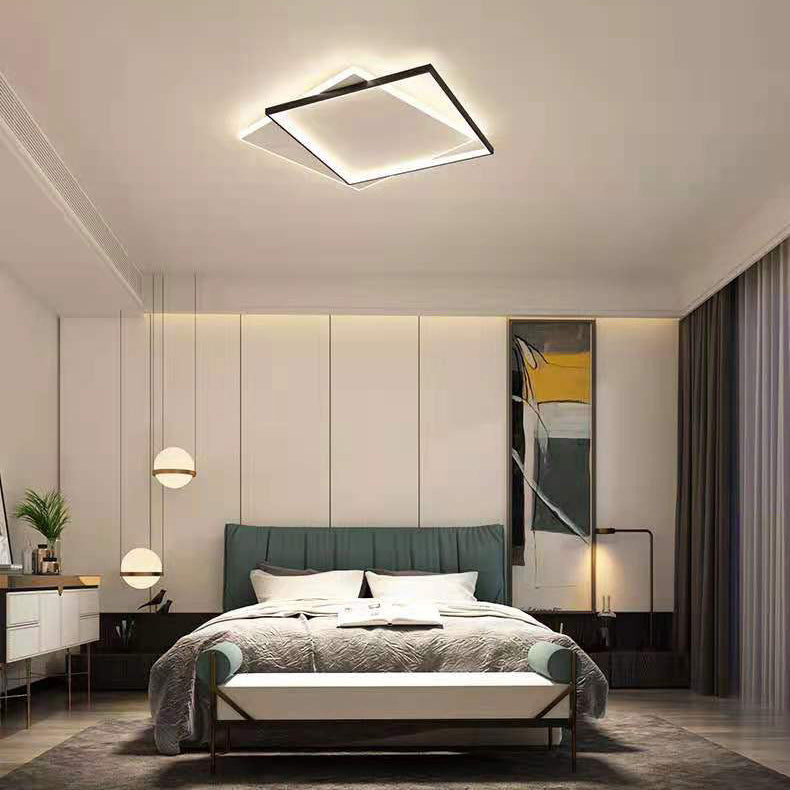 Lampada da soffitto geometrica a 2 luci con montaggio a incasso. Lampada da incasso a LED in stile moderno in metallo