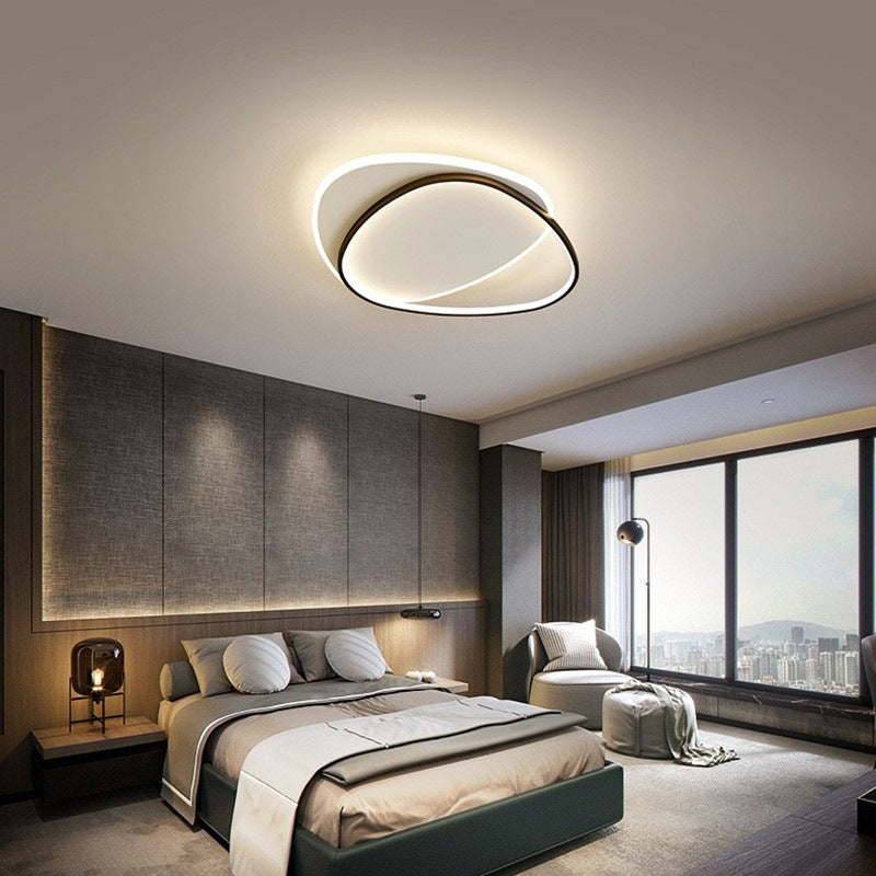 Lampada da soffitto geometrica a 2 luci con montaggio a incasso. Lampada da incasso a LED in stile moderno in metallo