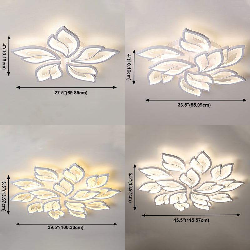 Les appareils d'éclairage de plafond affleurants de fleur de style moderne acrylique multi lumières ont mené la lampe affleurante de bâti
