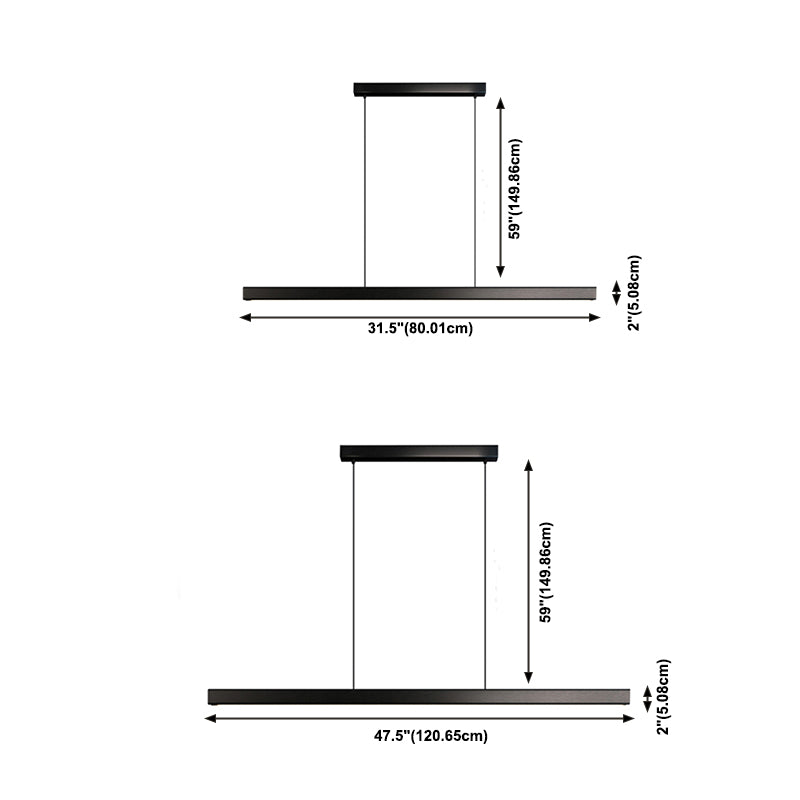 Contemporary Kitchen Pendant Light Metal Linear Island Pendant Light