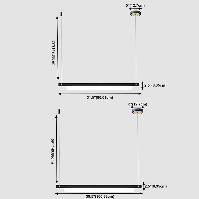 Lineare Insel Anhänger Lichter moderne Kronleuchter -Beleuchtungskörper mit Acrylschatten