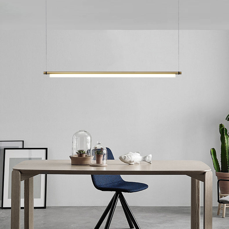 Lineare Insel Anhänger Lichter moderne Kronleuchter -Beleuchtungskörper mit Acrylschatten