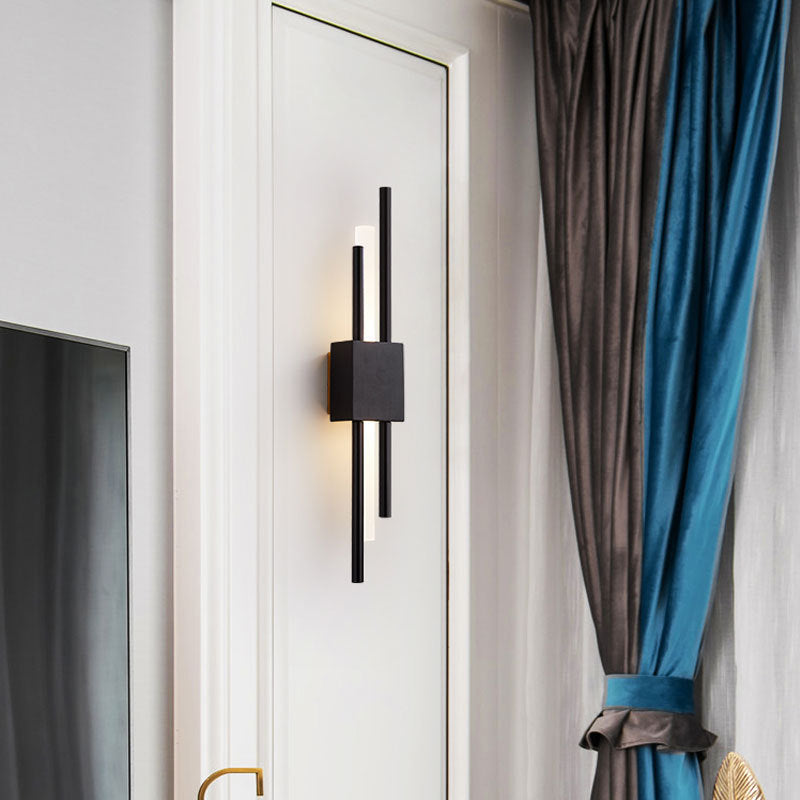 Postmodern Style Unique Shade Wall Sconce Copper 2 Light Sconces for Living Room