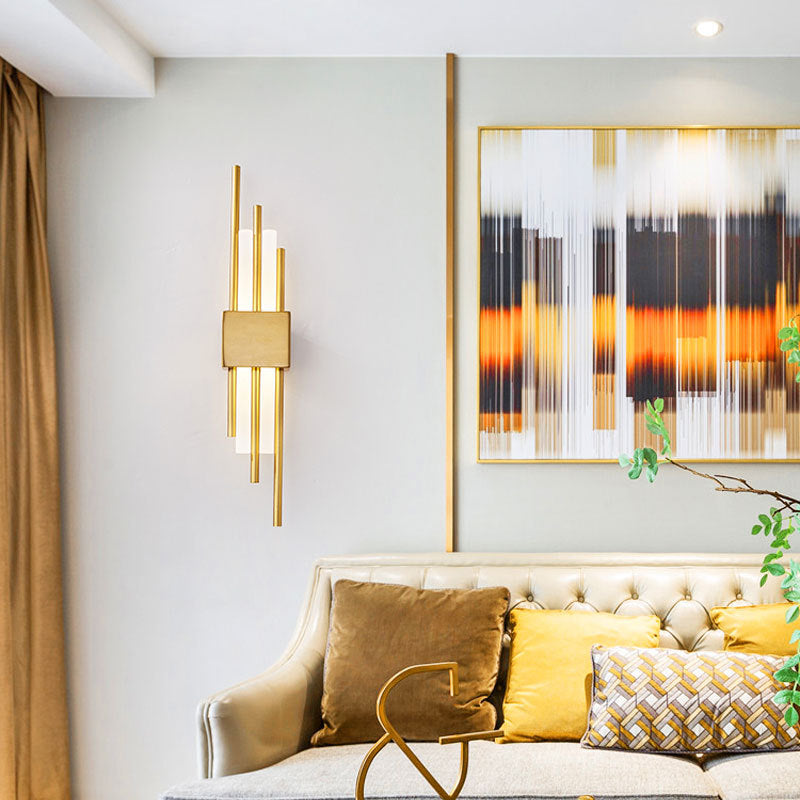 Estilo posmoderno Tombra única Diconteo de pared de cobre 2 Luces de luz para sala de estar