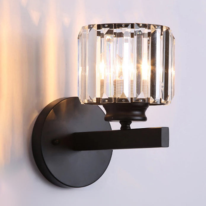 Moderno de cilindro de cilindro Vidrículas de pared de la pared 1 apliques de luz para dormitorio de sala de estar