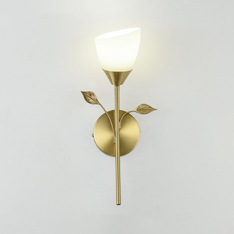 Modern Style Flower Shade Wall Sconce Glass Sconces with Romantic Atmosphere