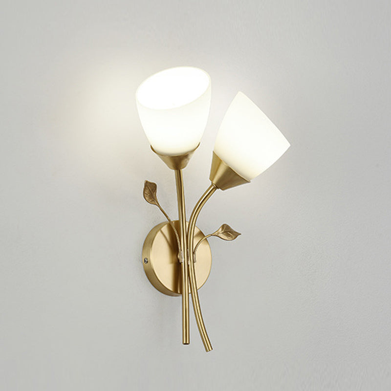 Modern Style Flower Shade Wall Sconce Glass Sconces with Romantic Atmosphere