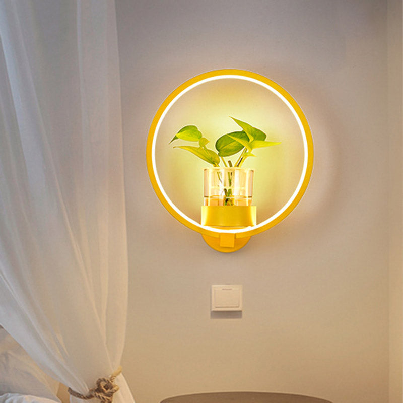 1 Fun a testa in metallo, apparecchio antico nero/grigio/bianco da camera da letto circolare Montaggio parete con tazza di pianta