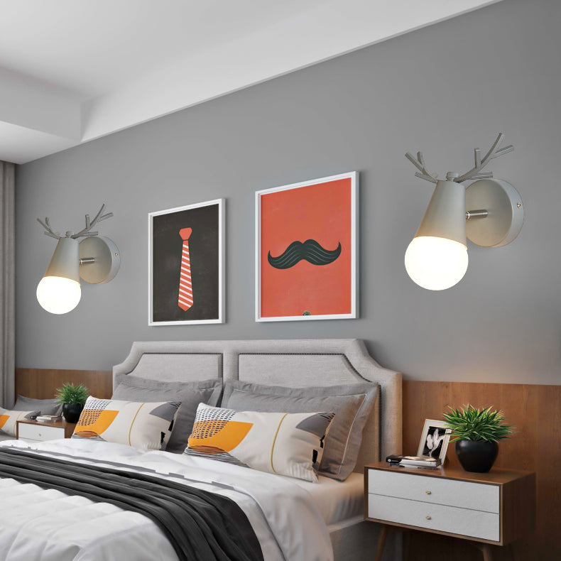 Moderno macharoon cortler forma sconce wall metal 1 flions leggeri con testa di cervo