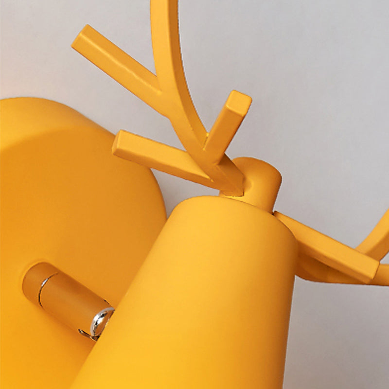 Moderno macharoon cortler forma sconce wall metal 1 flions leggeri con testa di cervo