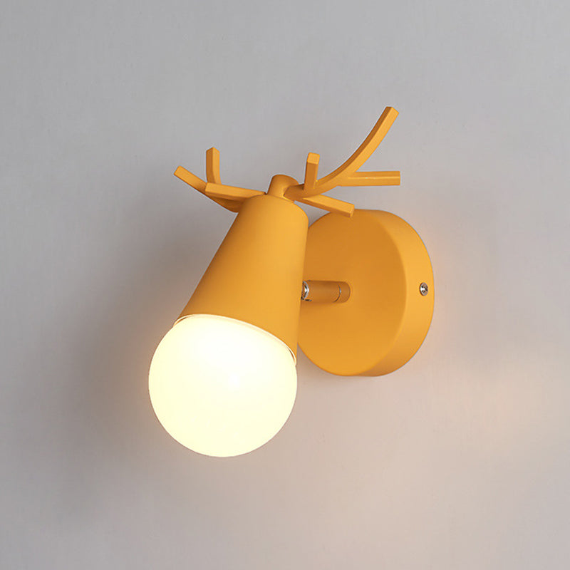 Moderno macharoon cortler forma sconce wall metal 1 flions leggeri con testa di cervo