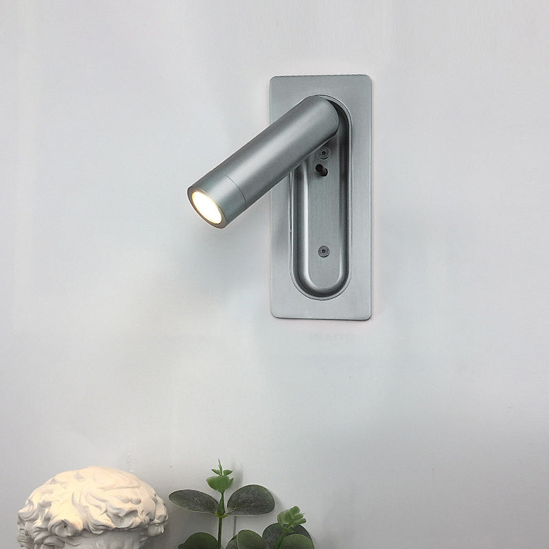 Modern Style Cylinder Shade Wall Sconce Metal 1 Light Reading Sconces for Bedroom