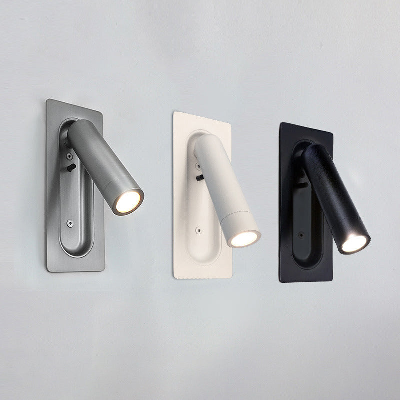 Modern Style Cylinder Shade Wall Sconce Metal 1 Light Reading Sconces for Bedroom