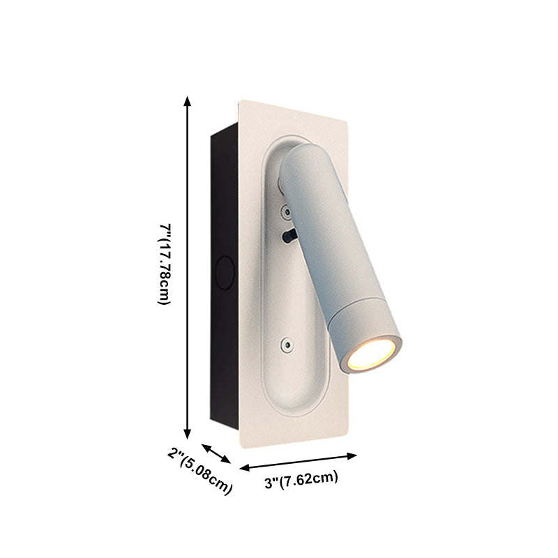 Modern Style Cylinder Shade Wall Sconce Metal 1 Light Reading Sconces for Bedroom