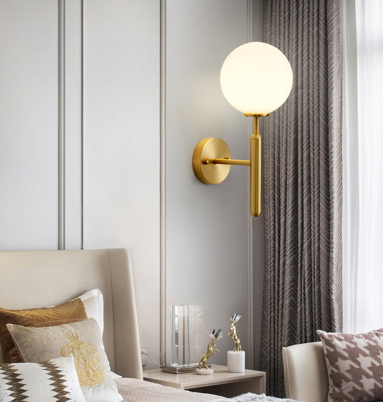 Éclairage d'éclairage mural à balle en or Métal Métal MODERNE 1 LIGNE MUR MUR MURD