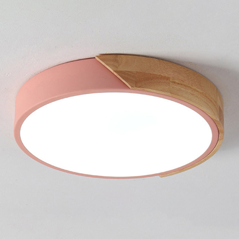 Lampada da soffitto a LED a forma rotonda in stile moderno e semplice macaroon in acrilico 1 luce per la camera degli ospiti dell'hotel studio