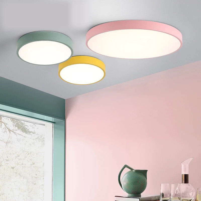 Lampada da soffitto a LED di forma rotonda stile moderno amaretto 1 luce da incasso con paralume in acrilico