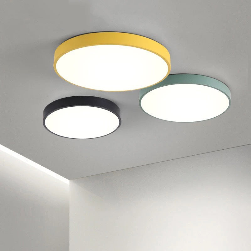 Lampada da soffitto a LED di forma rotonda stile moderno amaretto 1 luce da incasso con paralume in acrilico