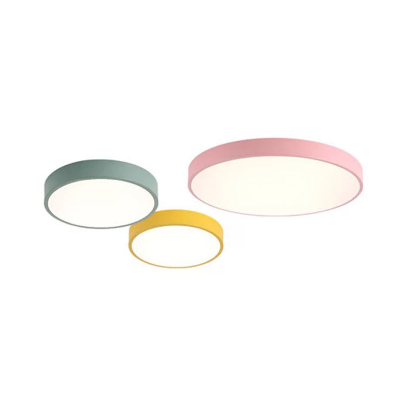 Lampada da soffitto a LED di forma rotonda stile moderno amaretto 1 luce da incasso con paralume in acrilico