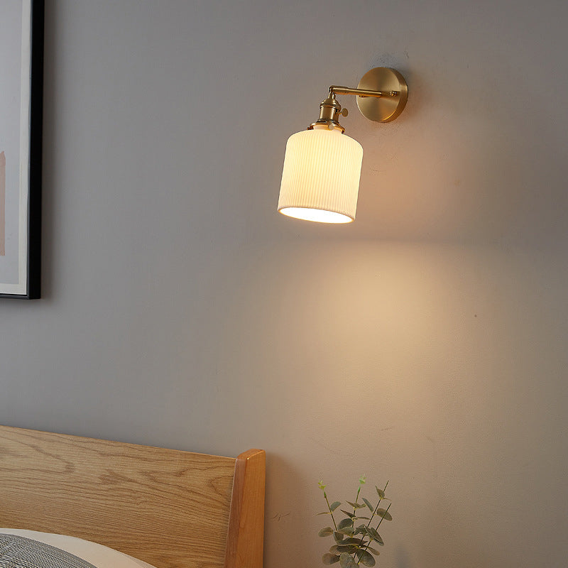Cylinder Wall Lighting Fixtures copper Modern Style 1 Light Wall Mounted Light Fixture