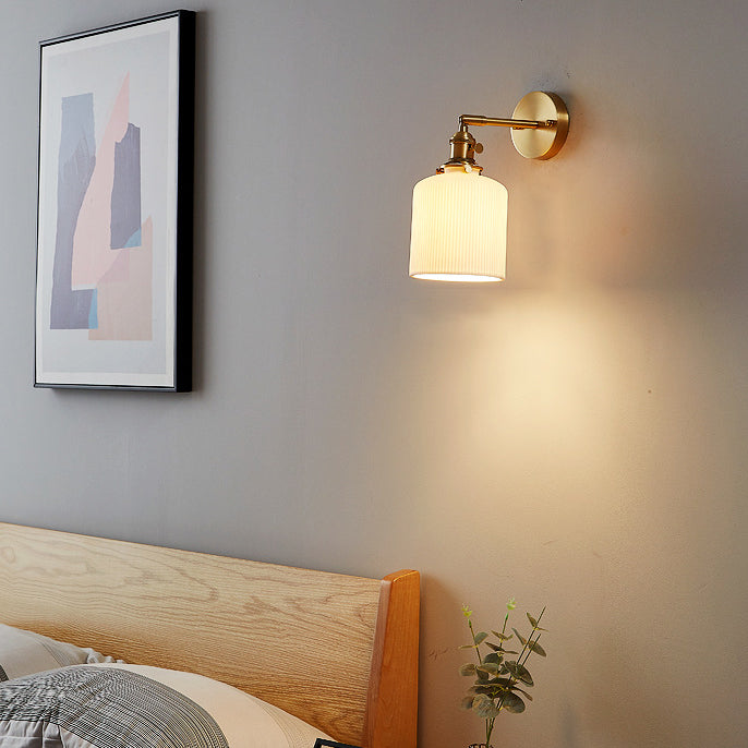 Cylinder Wall Lighting Fixtures copper Modern Style 1 Light Wall Mounted Light Fixture