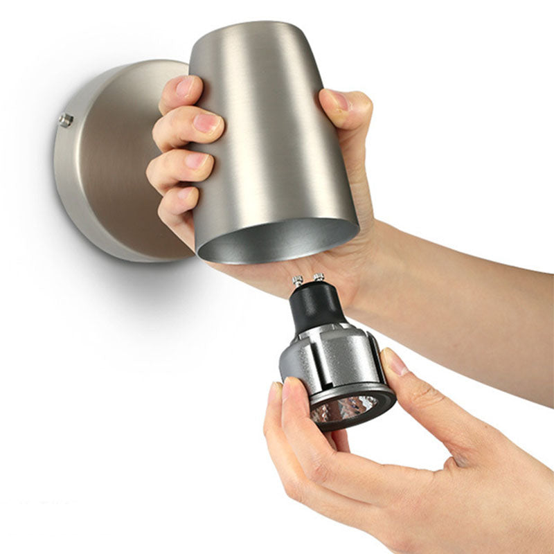 Accesorios de iluminación de pared de cilindro estilo industrial de metal 1 lámpara de luz de pared ligera