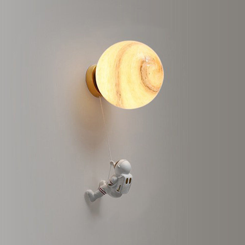 Modern Style Globe Wall Mounted Light Fixture Glass 1 Light Wall Lighting Fixtures