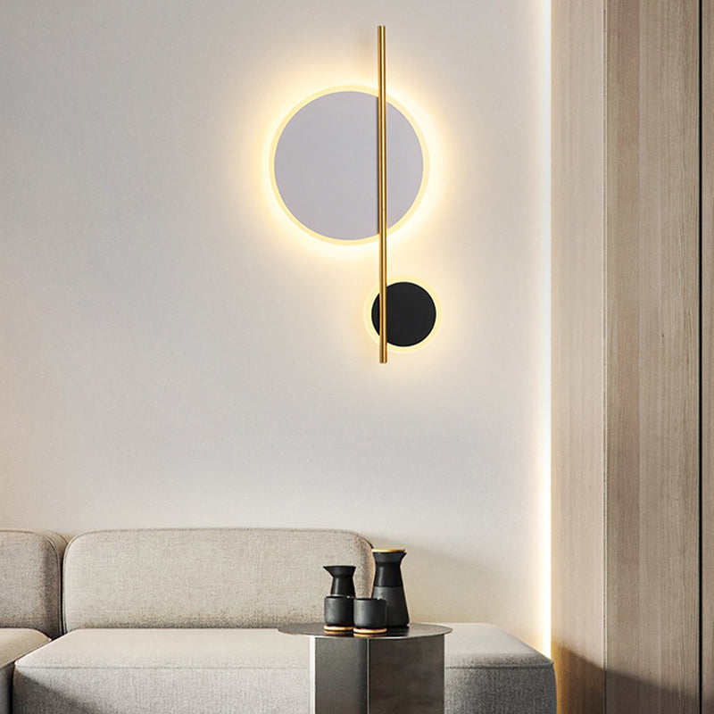 Lampada a parete a LED in stile moderno Fissaggi di illuminazione a parete in metallo con ombra acrilica per soggiorno