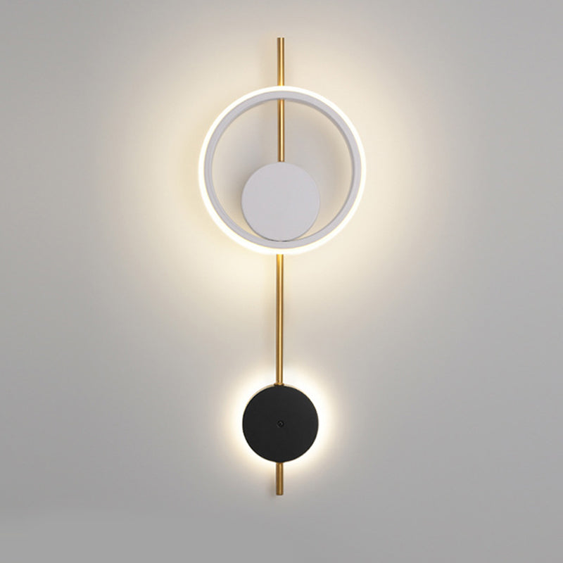 Lampada a parete a LED in stile moderno Fissaggi di illuminazione a parete in metallo con ombra acrilica per soggiorno