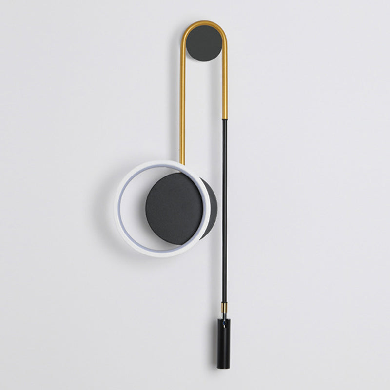 Lampada a parete a LED in stile moderno Fissaggi di illuminazione a parete in metallo con ombra acrilica per soggiorno