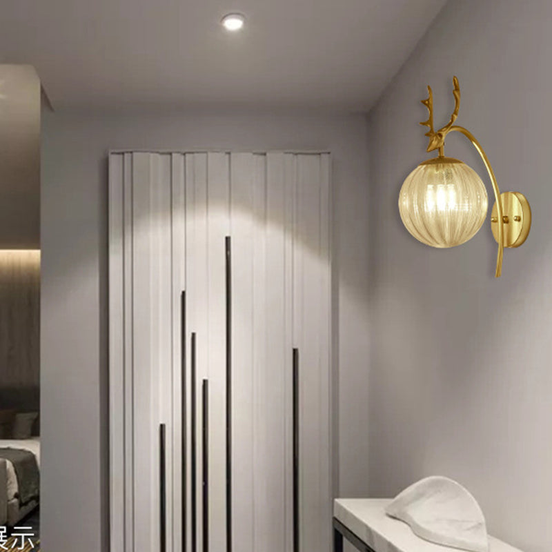 Stile moderno sferico sferico muro di applique in vetro 1 flione leggero per balcone delle scale