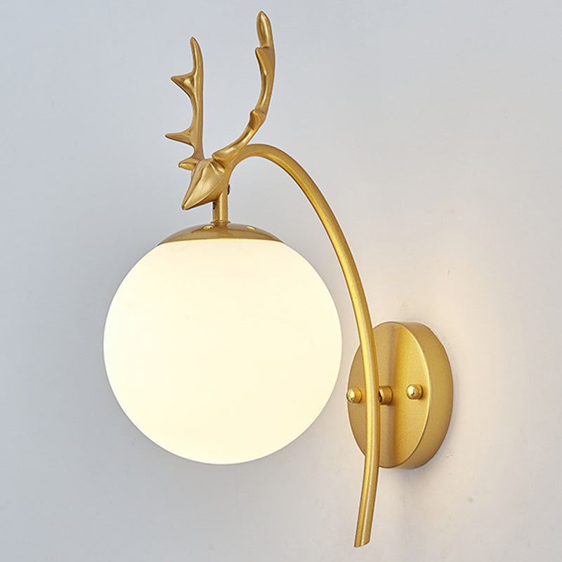 Stile moderno sferico sferico muro di applique in vetro 1 flione leggero per balcone delle scale