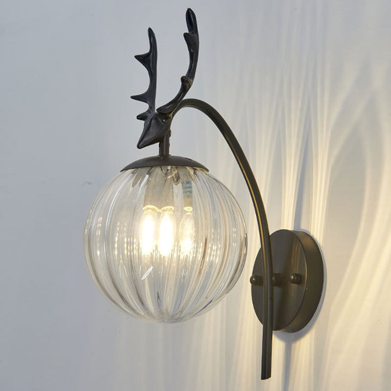 Stile moderno sferico sferico muro di applique in vetro 1 flione leggero per balcone delle scale
