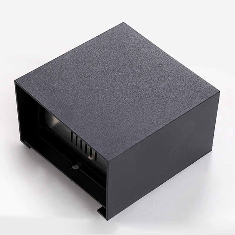 Iluminación de pared de sombra cuadrada lámpara de apliques de metal de estilo moderno 2 luces en negro con ángulo ajustable