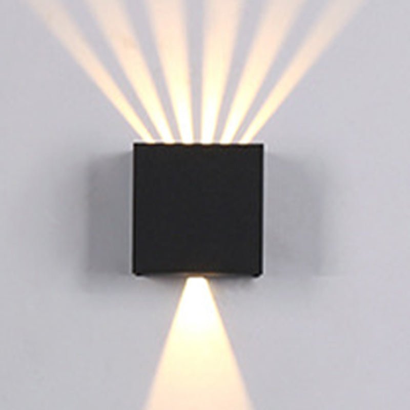 Iluminación de pared de sombra cuadrada lámpara de apliques de metal de estilo moderno 2 luces en negro con ángulo ajustable