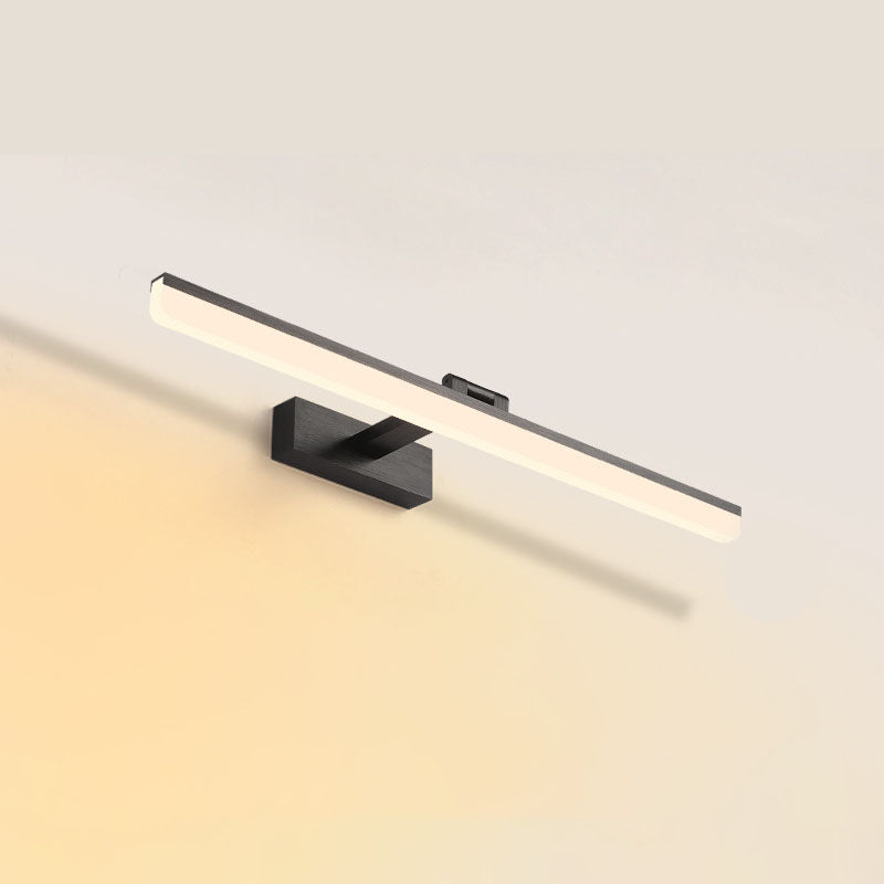 Metal 1-Light Linear Shade Wall Sconce Modern Style Mirror Wall Mount Light Fixture