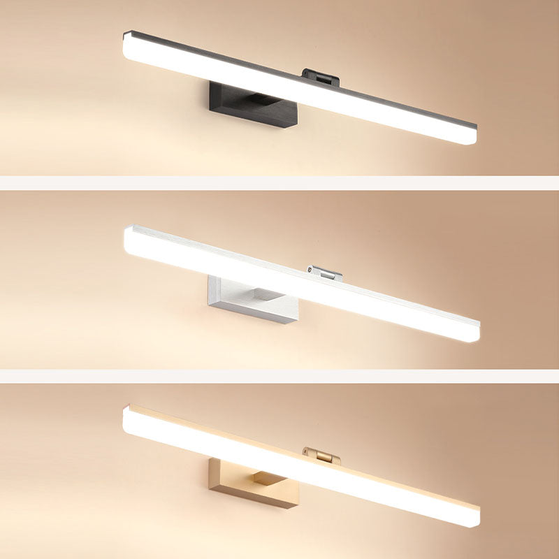 Metal 1-Light Linear Shade Wall Sconce Modern Style Mirror Wall Mount Light Fixture