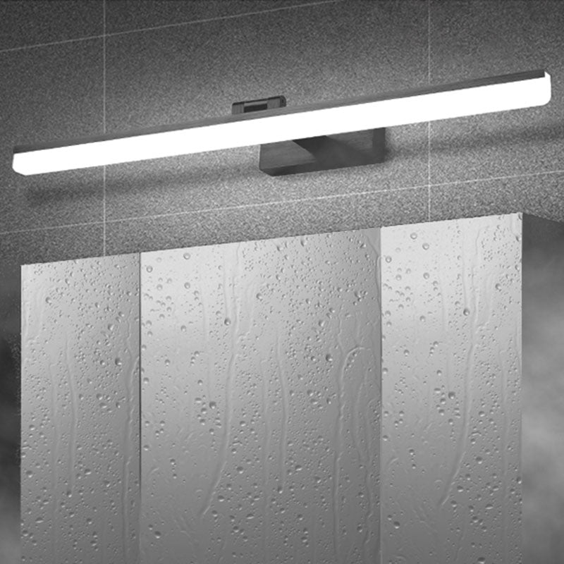 Metal 1-Light Linear Shade Wall Sconce Modern Style Mirror Wall Mount Light Fixture