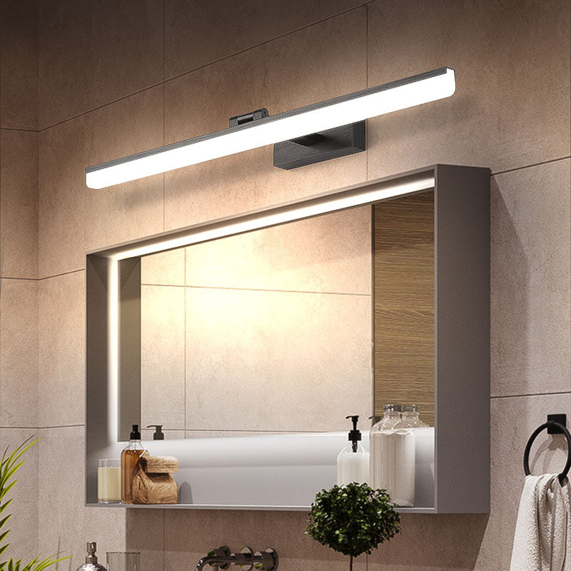 Metal 1-Light Linear Shade Wall Sconce Modern Style Mirror Wall Mount Light Fixture