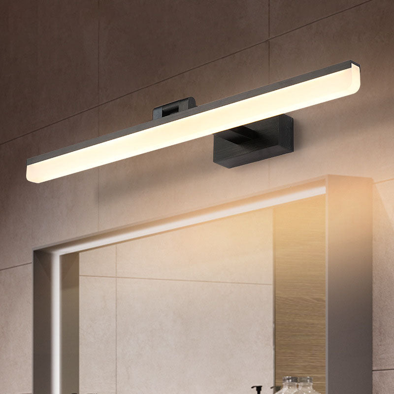 Metal 1-Light Linear Shade Wall Sconce Modern Style Mirror Wall Mount Light Fixture