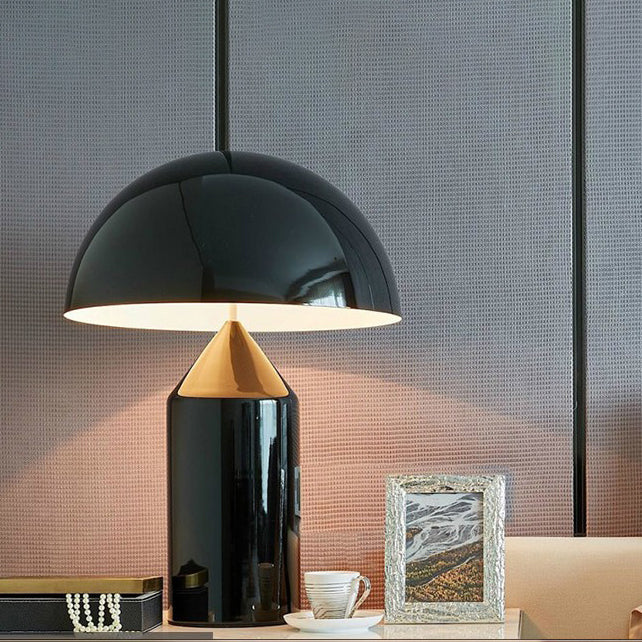 Contemporary Style Dome Shaped Table Lamp Metal 1 Light Night Table Lamps for Bedroom