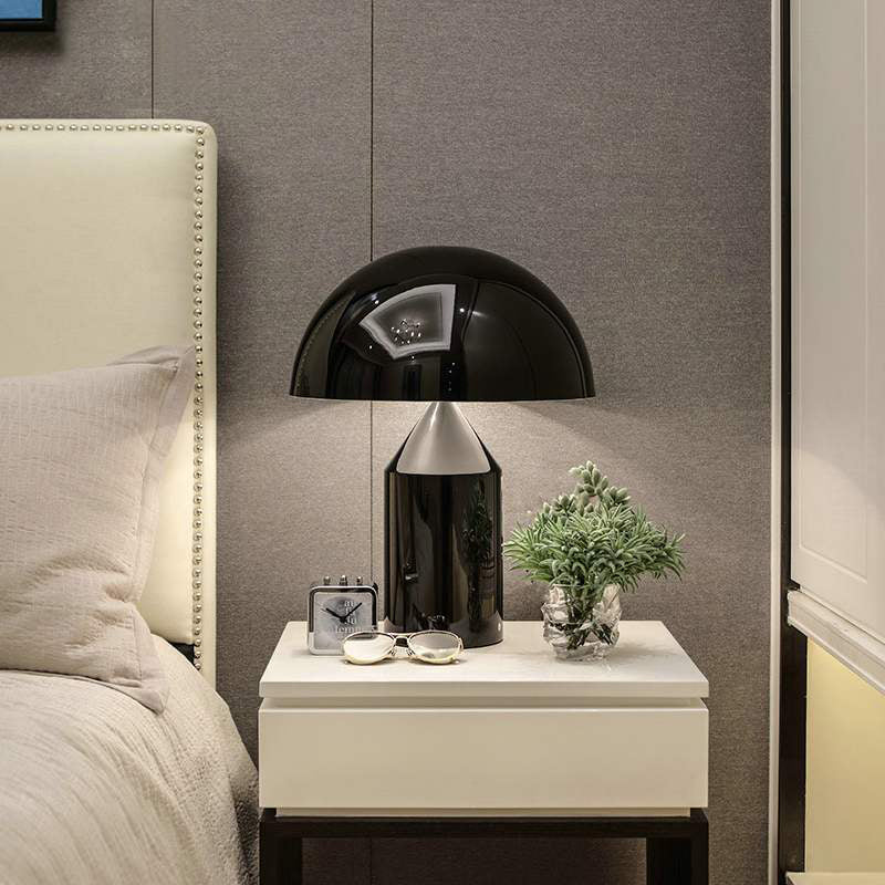 Contemporary Style Dome Shaped Table Lamp Metal 1 Light Night Table Lamps for Bedroom