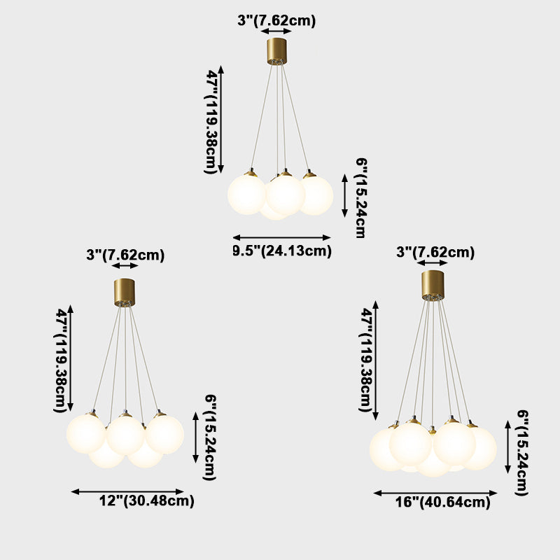 Luz de colgante de globo de cobre en la moderna lámpara colgante de vidrio de vidrio de lujo