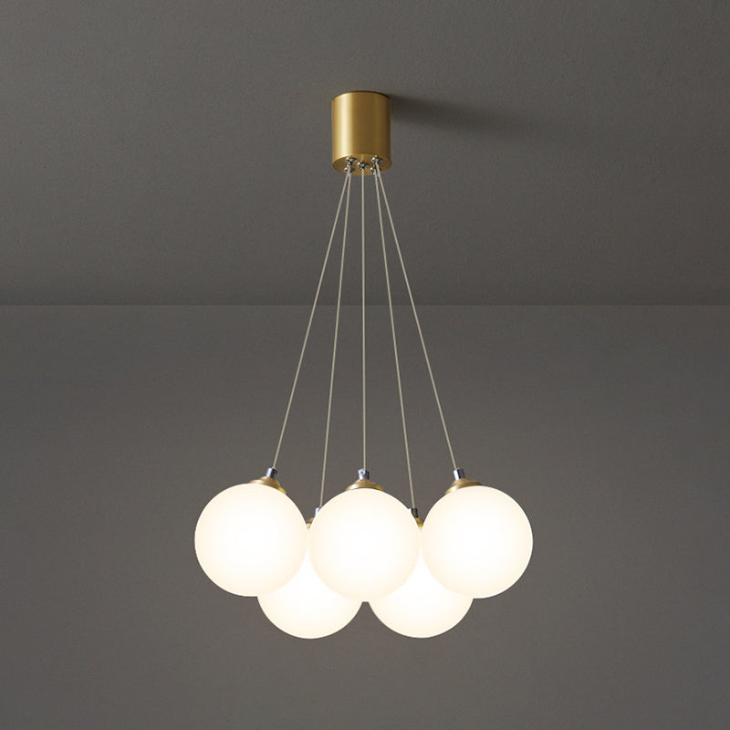 Luz de colgante de globo de cobre en la moderna lámpara colgante de vidrio de vidrio de lujo