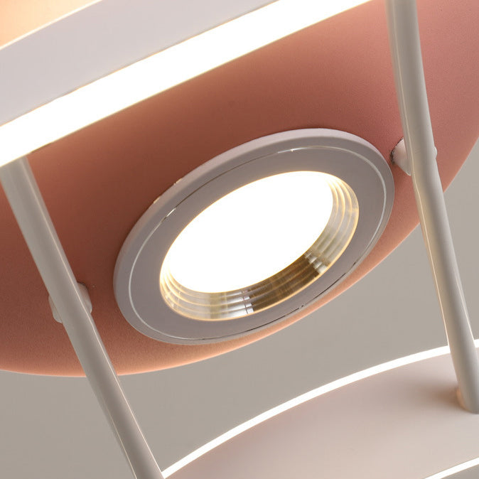 Ventilador de ventilador LED creativo para niños luces de ventilador de avión de hierro ligero con sombra acrílica