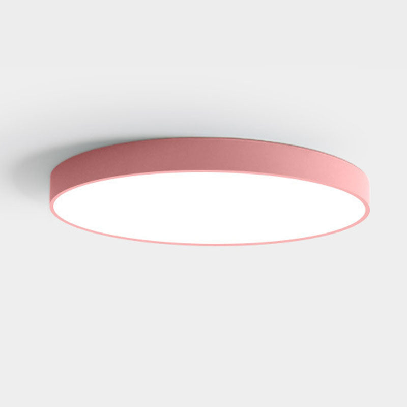 Lampada da soffitto rotonda moderna Macaroon Acrilico 1 Luce LED Flush Mount per camera da letto