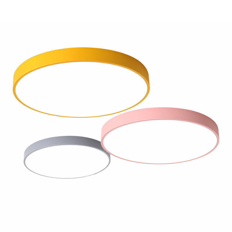 Lampada da soffitto rotonda moderna Macaroon Acrilico 1 Luce LED Flush Mount per camera da letto