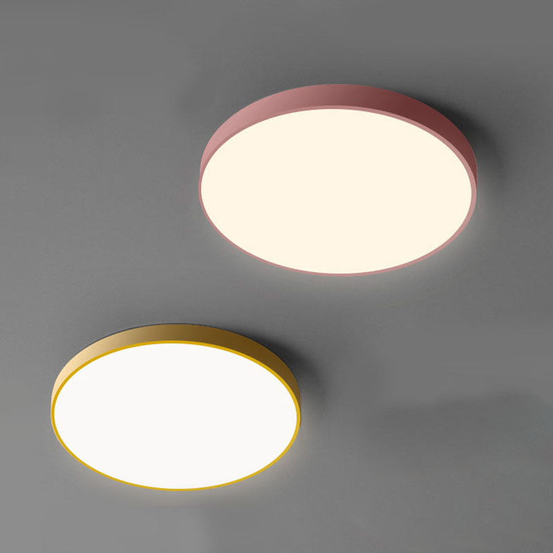 Lampada da soffitto rotonda moderna Macaroon Acrilico 1 Luce LED Flush Mount per camera da letto