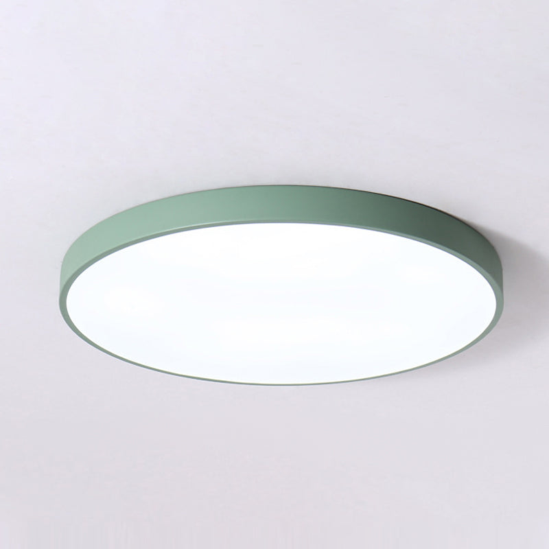 Lampada da soffitto a LED di forma rotonda moderna Macaroon Iron 1 Light Flush Mount per sala da pranzo